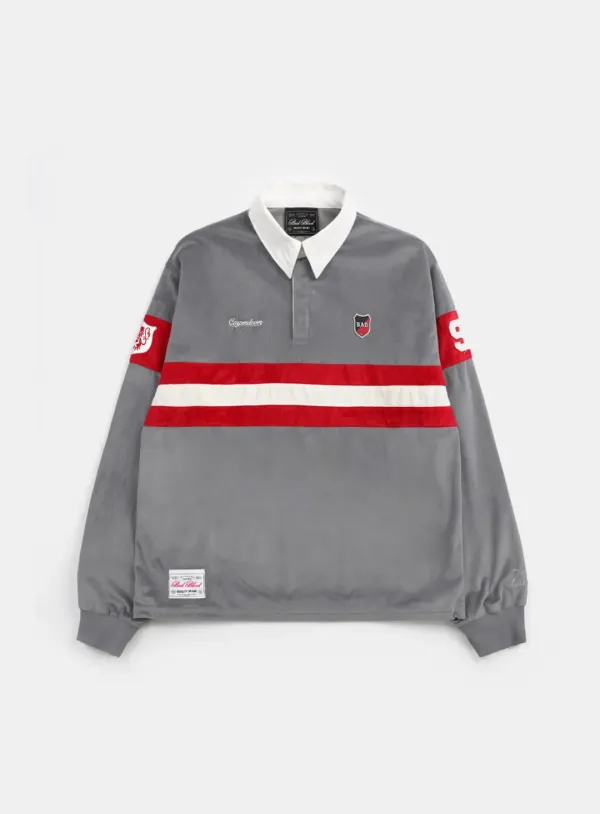 [w-sweatshirt24-016] 배드블러드 스포츠 벨벳 럭비 셔츠 - 그레이