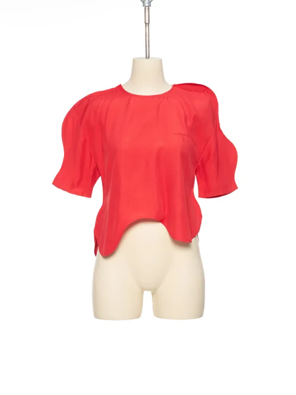 SS26 RED WAVY BLOUSE