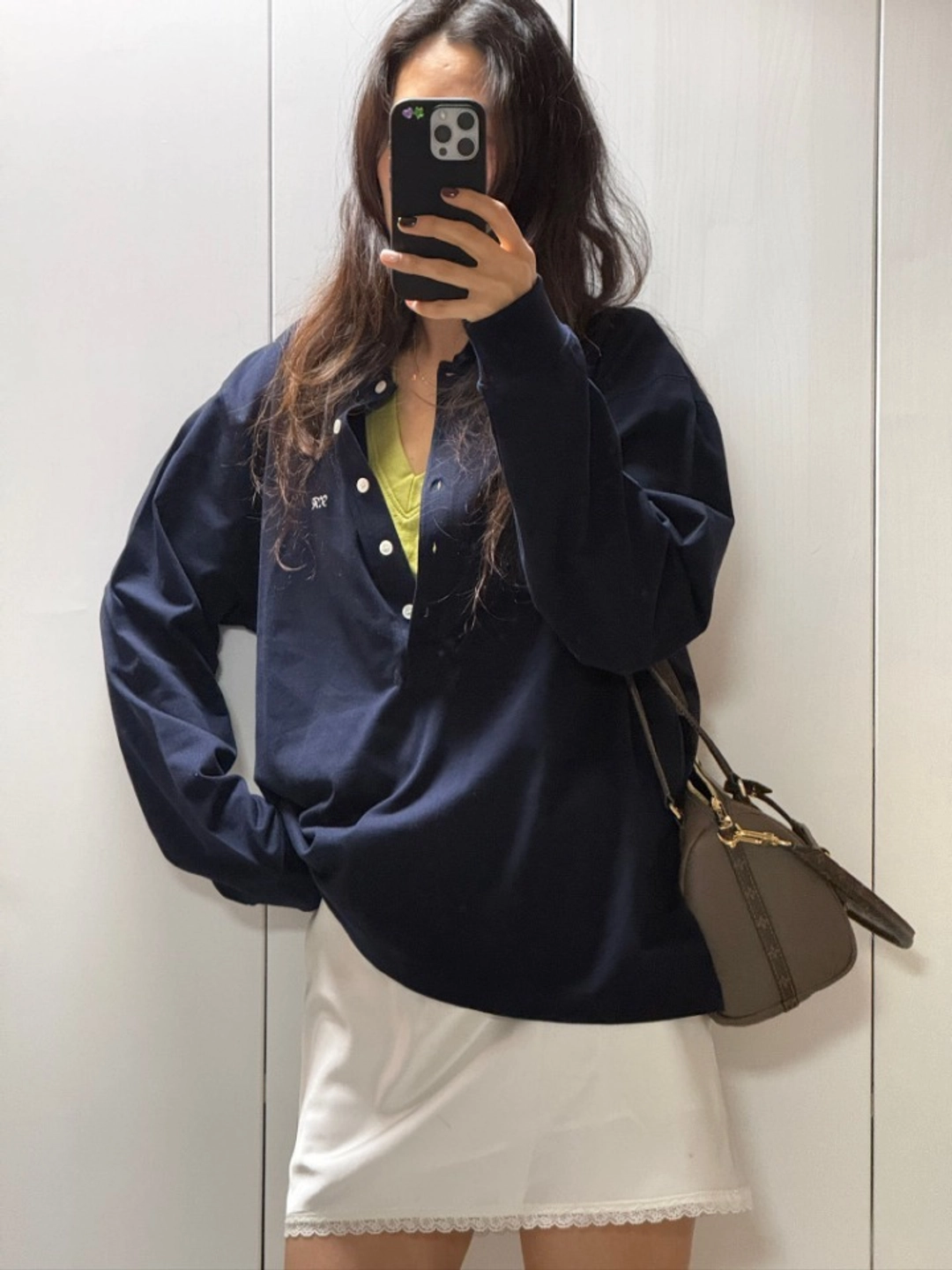 프리터 Languid Pique Shirt Navy_F261TS12 상품 이미지 1
