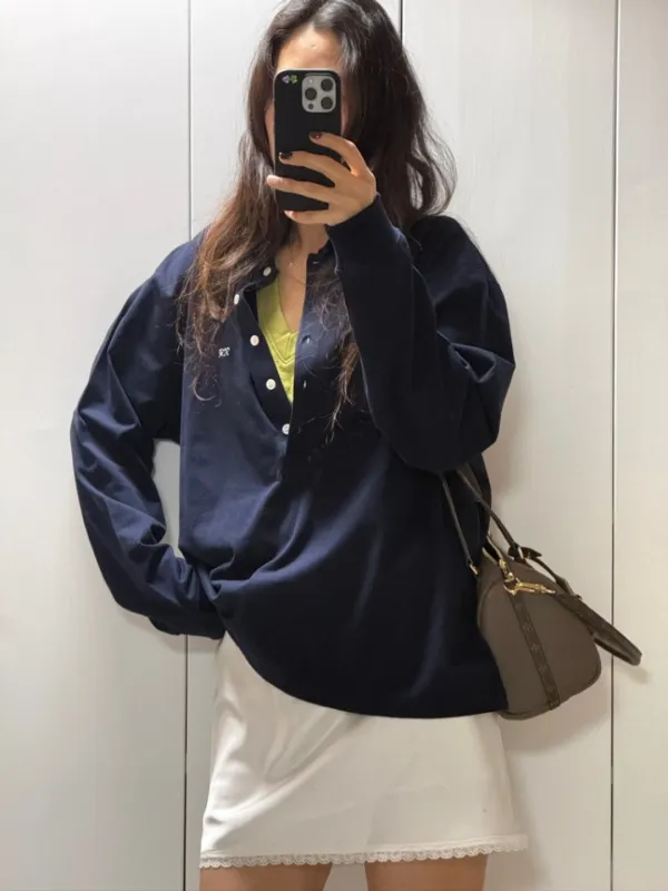 Languid Pique Shirt Navy_F261TS12
