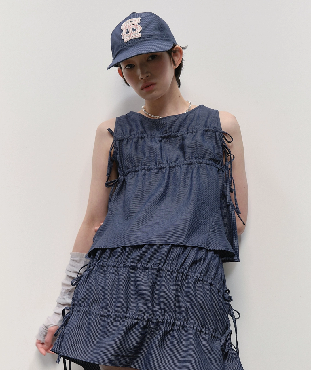 타입서비스 Stripe Strap Skirt [Blue] 상품 이미지 2