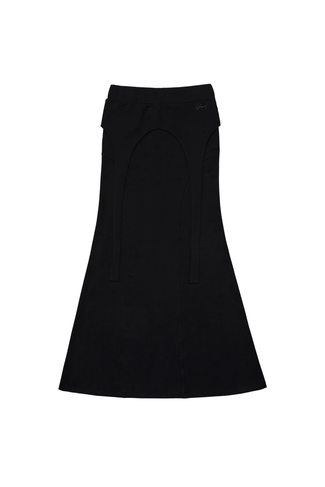 와이이이엘 STRAP-LAYERED MAXI SKIRT BLACK 상품 이미지 1