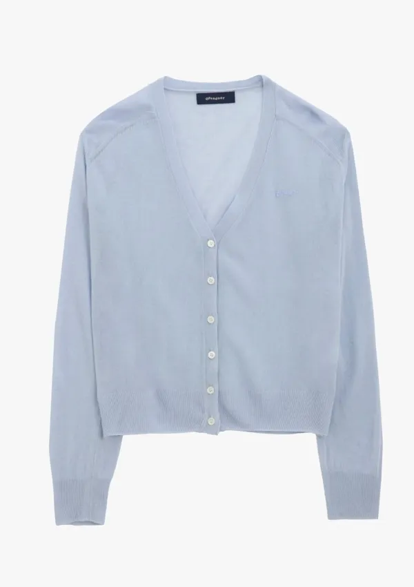 Linen blend summer cardigan Blue