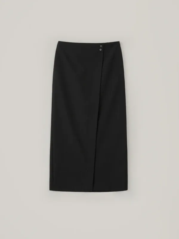 Wrap Maxi Skirt - Black