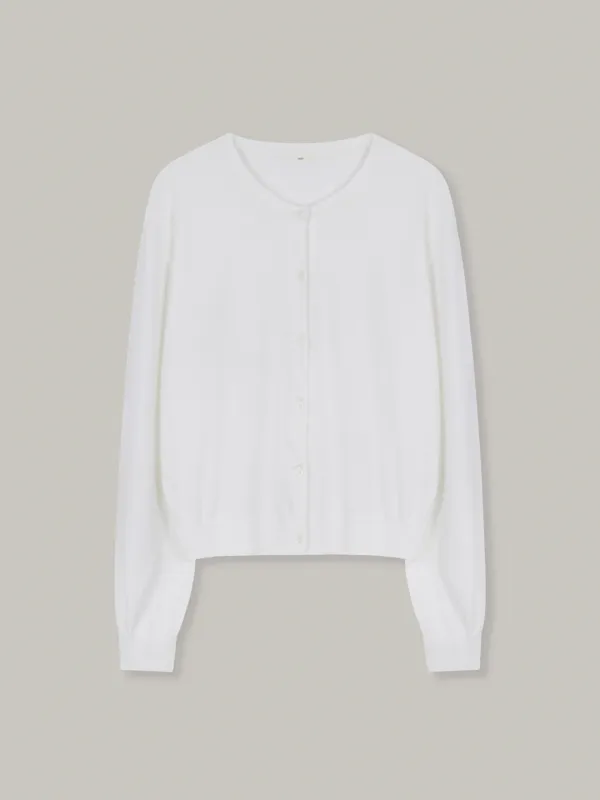merino spring cardigan (ivory)