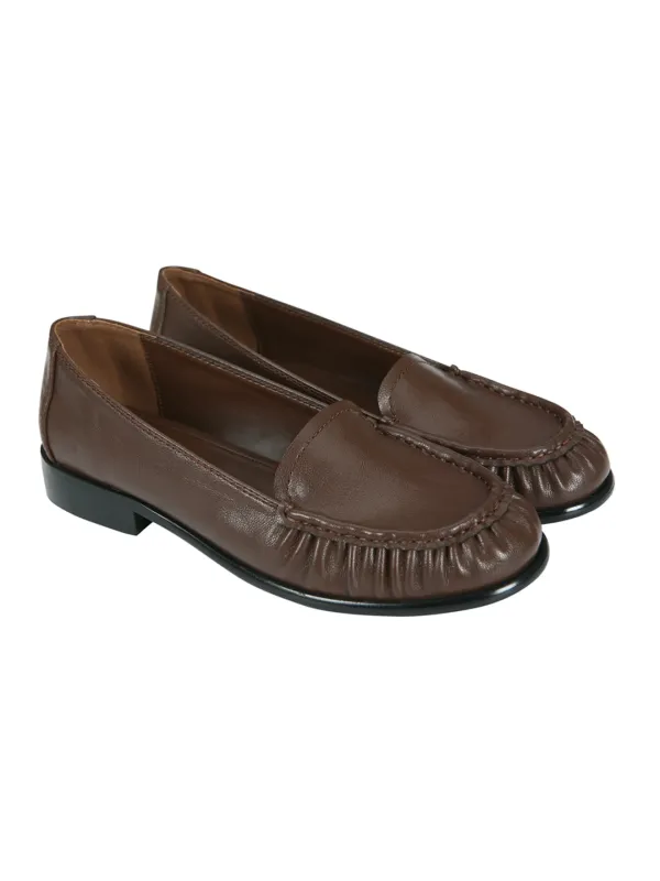 A SHIRRING LOAFER_BROWN