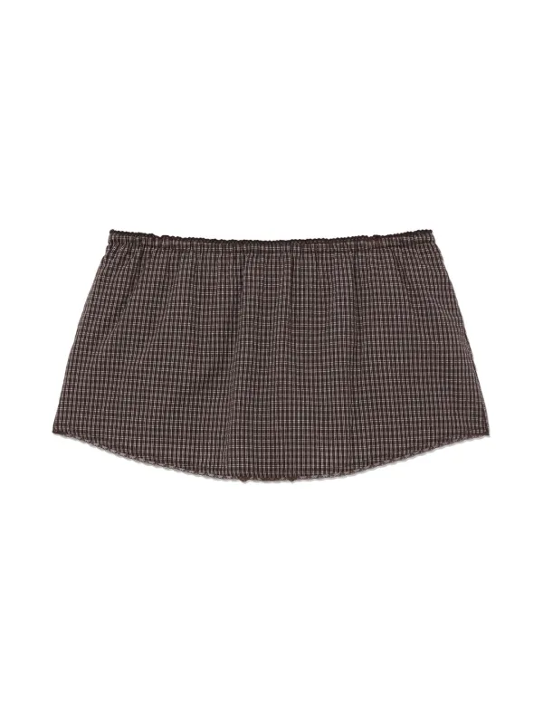 G CLASSIC LACE-UP MINI SKIRT (BROWN)
