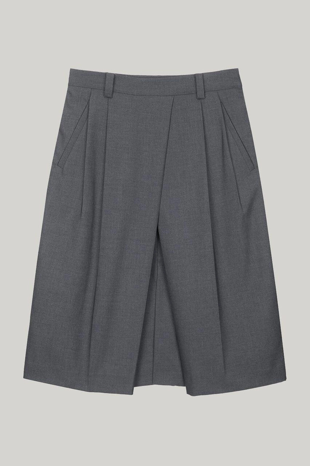 던스트 H-LINE SLIT WRAP SKIRT CHARCOAL GREY 상품 이미지 1