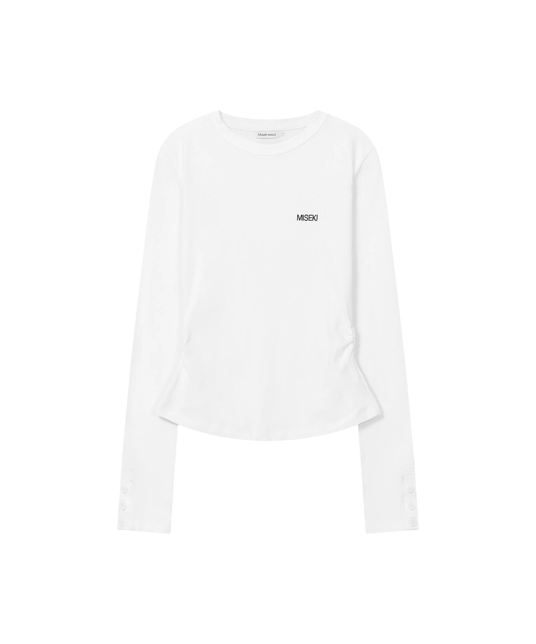 미세키서울 KIBON side shirring botton long sleeve WHITE 상품 이미지 1