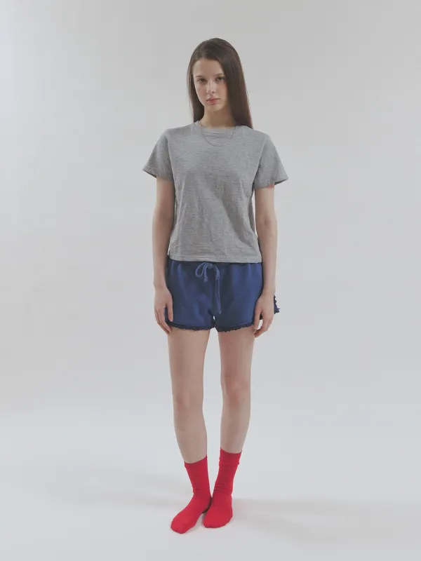 lace track shorts (blue)