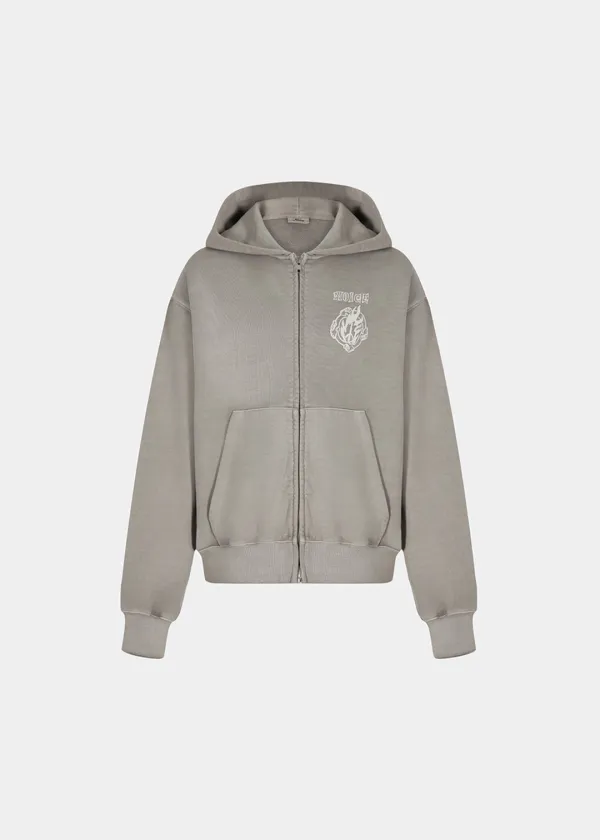 NOICE X VERDY DYED ZIP HOODIE - LIGHT GRAY