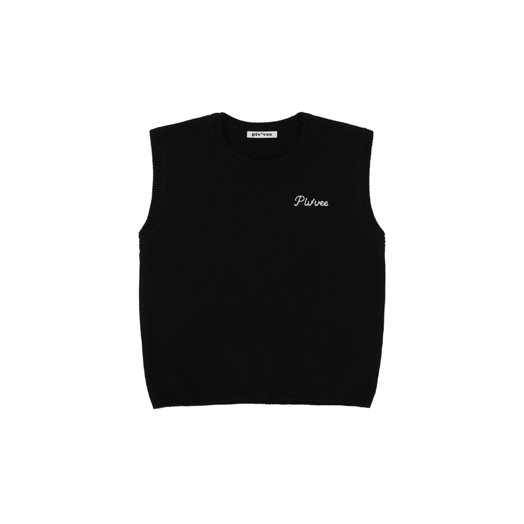 피브비 Giant Smiley Knit Vest (ebony black) 상품 이미지 3