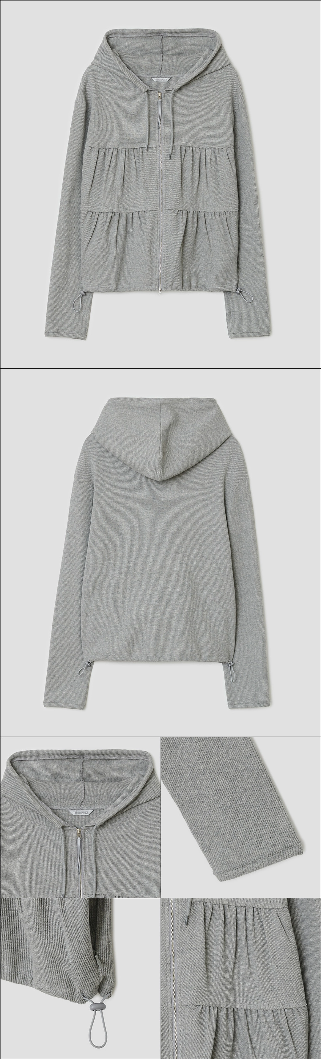 타입서비스 Tiered Zip Hoodie [Gray] 상품 이미지 2