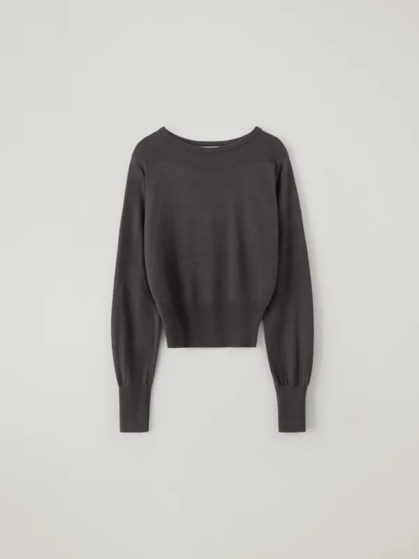Ease boat neck knit (taupe gray)