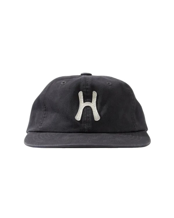 H Logo Cotton Relaxed Fit 6Panel Cap_Charcoal