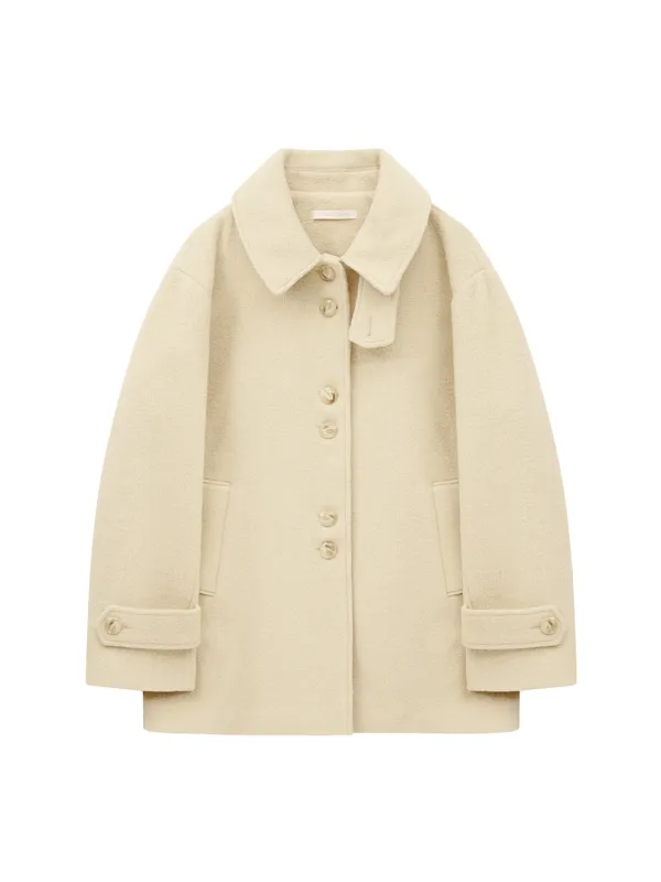 BOUCLE HALF COAT (BUTTER)