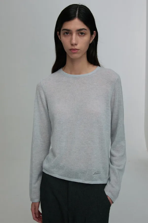 RELAXED CREW-NECK LONG-SLEEVE TOP CLOUD