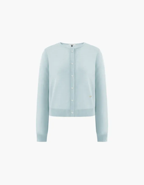 basic short cardigan - blue