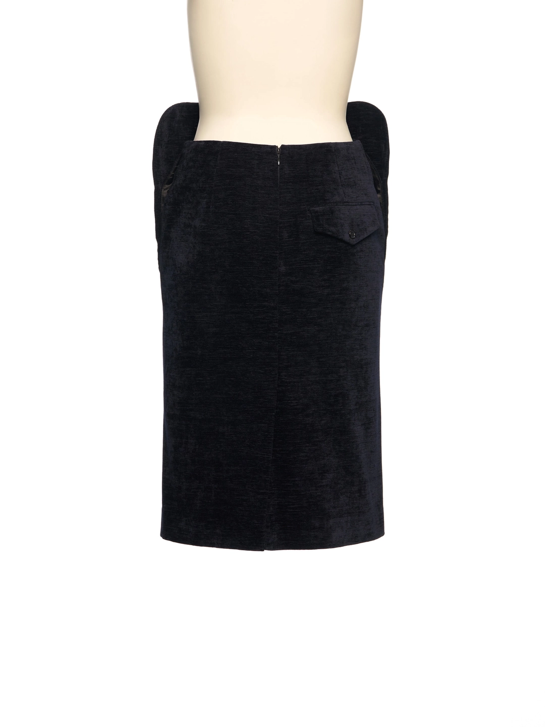 푸쉬버튼 FW26 NAVY VELVET SKIRT 상품 이미지 1