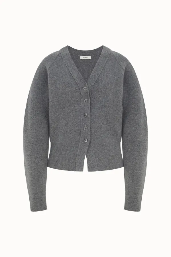 Cashmere Wool V-Neck Cardigan[LMBEAUKN292]-Gray