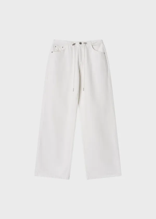 Drawstring Soft Jean White