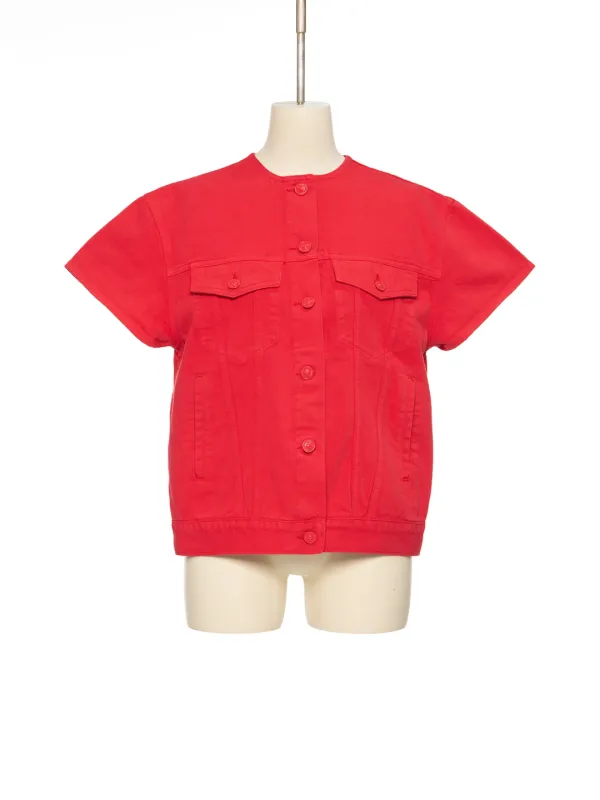 SS26 RED SHORT SLEEVE DENIM JACKET