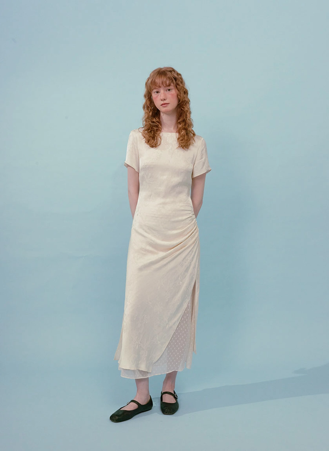 루루서울 Drape Half Sleeve Dress (Ivory) 상품 이미지 2