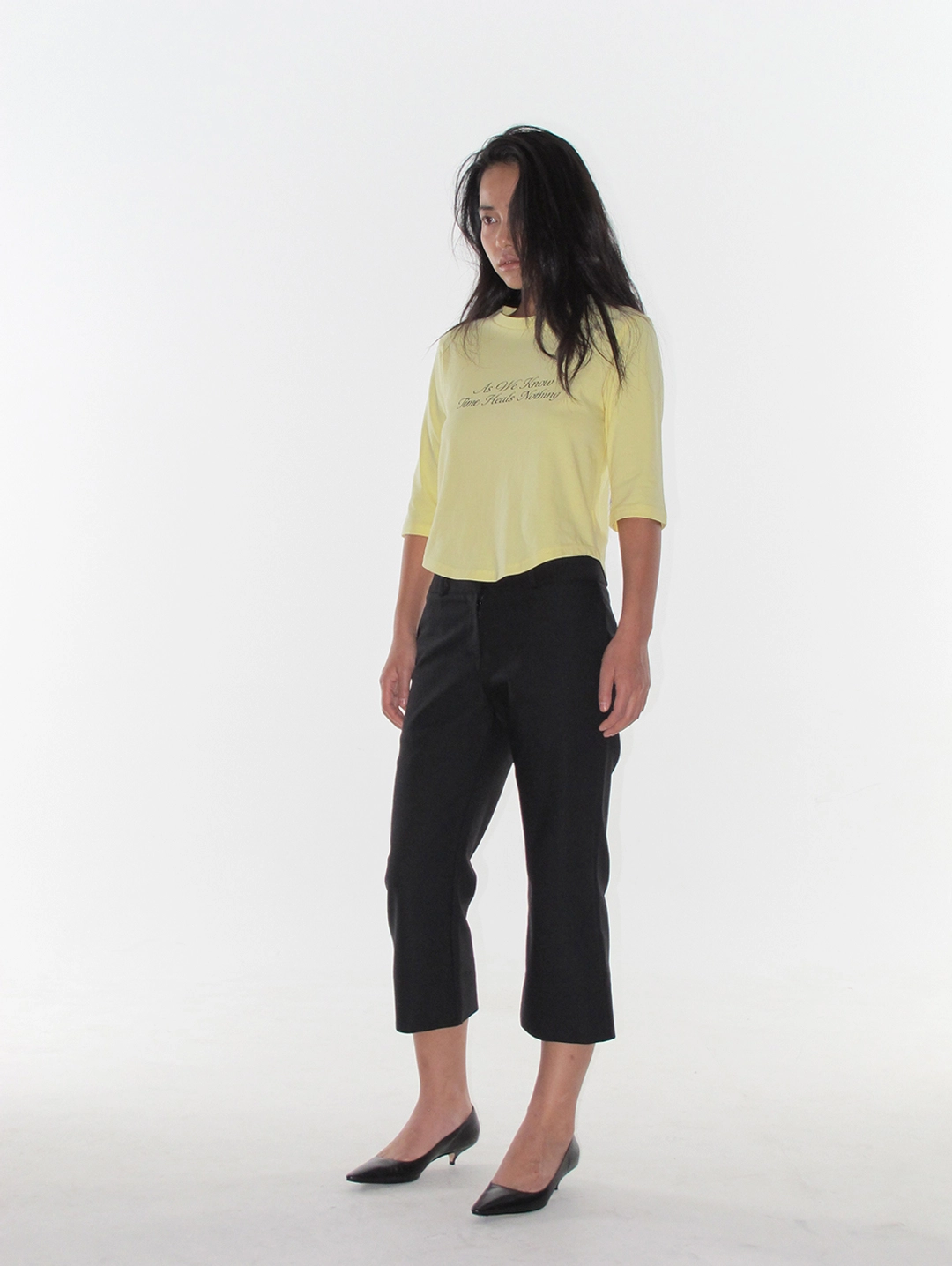 쏘딩키브레드 Nothing Printing Yellow T-shirt 상품 이미지 2