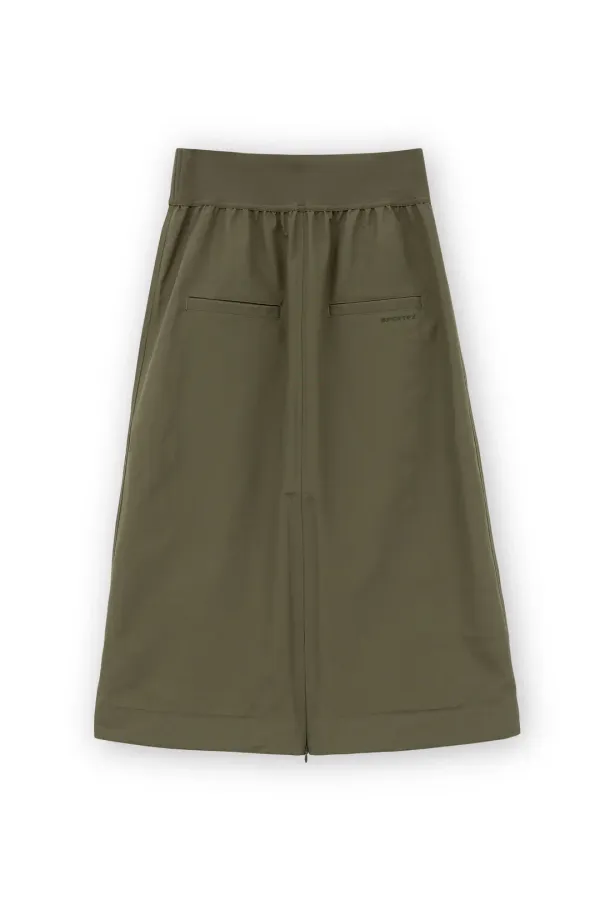 W Shirring Skirt, Olive