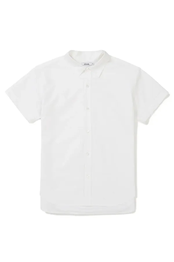 [24SS clove] Seersucker Turn-up Shirt (White)