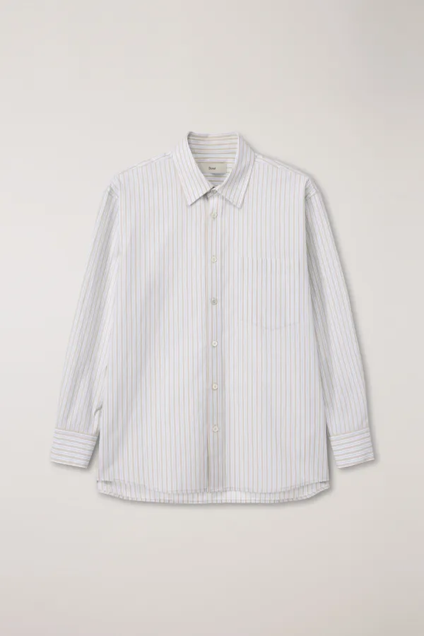 UNISEX OVERSIZED STRIPED SHIRT BEIGE STRIPE_UDSH6A104I2