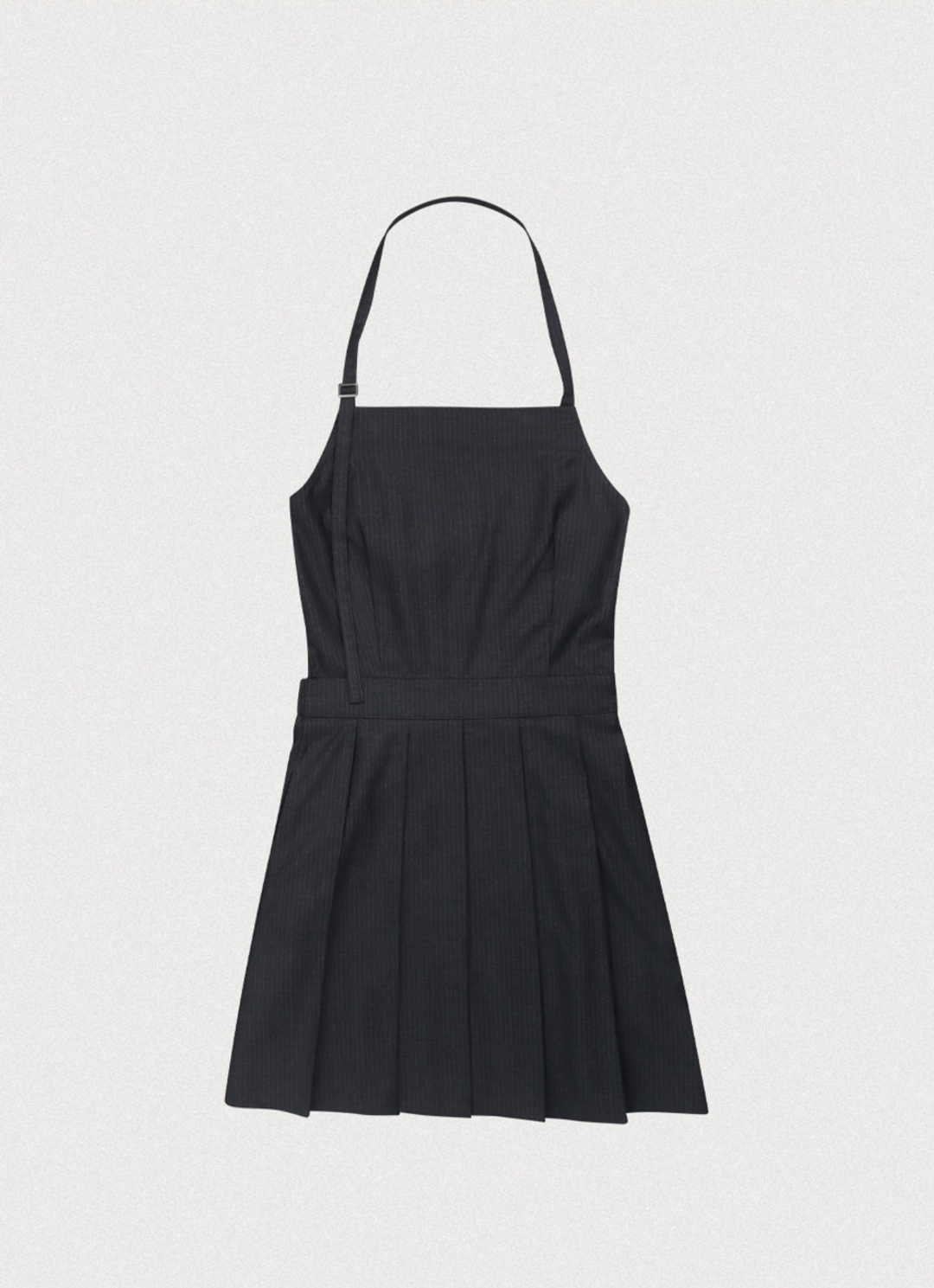 포에토 JAM PLEATS HALTER DRESS - STRIPE GREY 상품 이미지 1