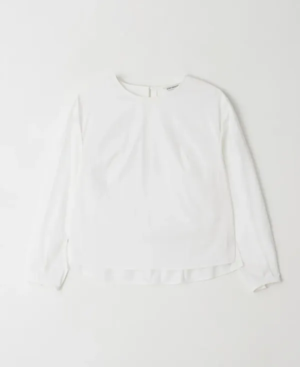 Back shirring detail blouse_WHITE