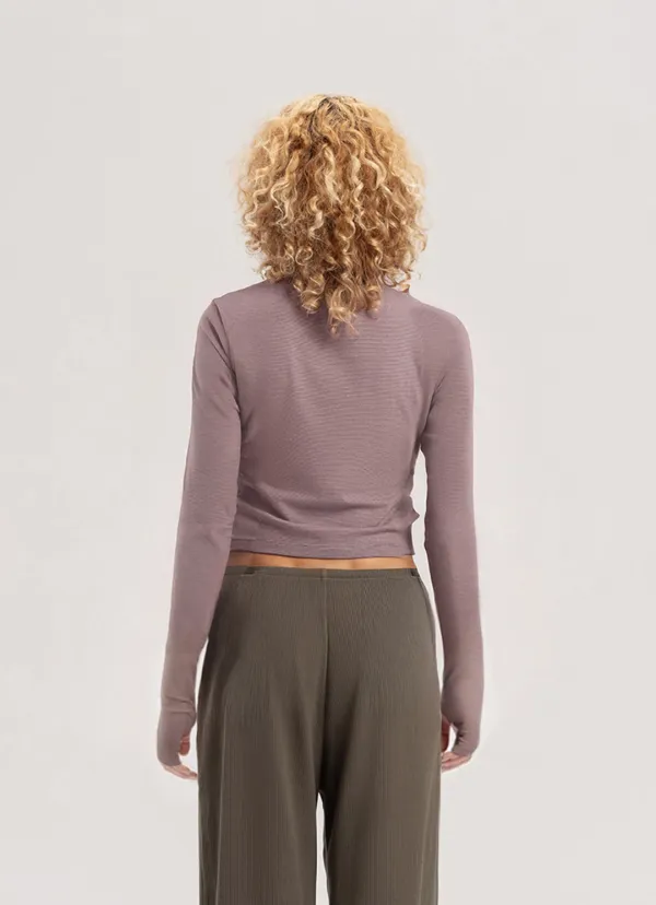 Rolled Turtleneck long Sleeve_Pink Multi