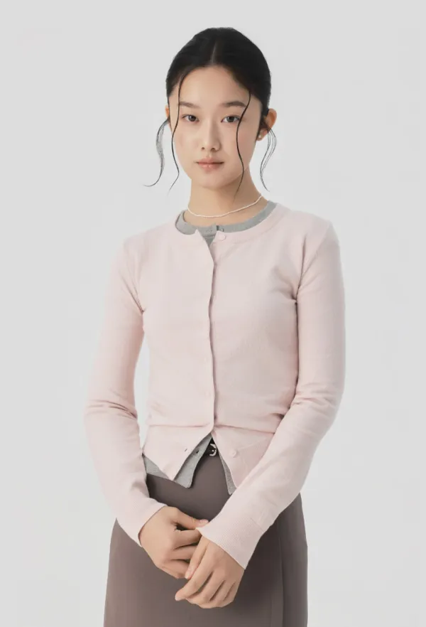Sepia Round Cardigan (Pink)