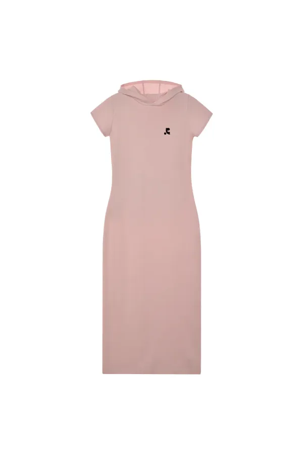 HOOD MAXI DRESS - PINK