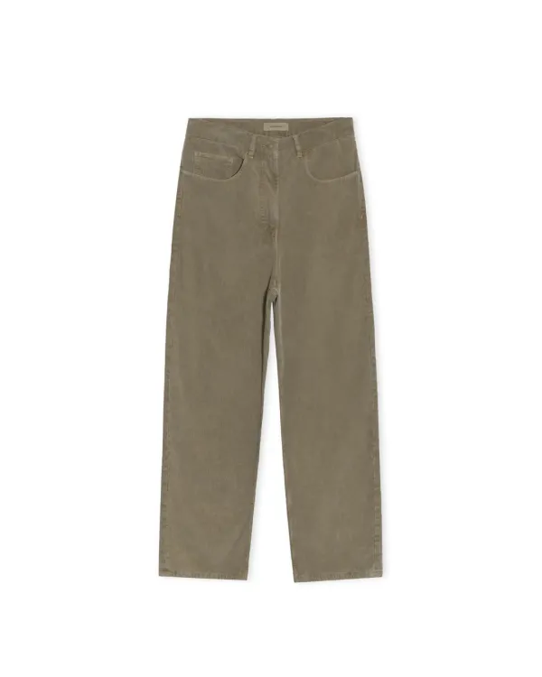 W Garment Dyed Corduroy Pants, Dark Beige