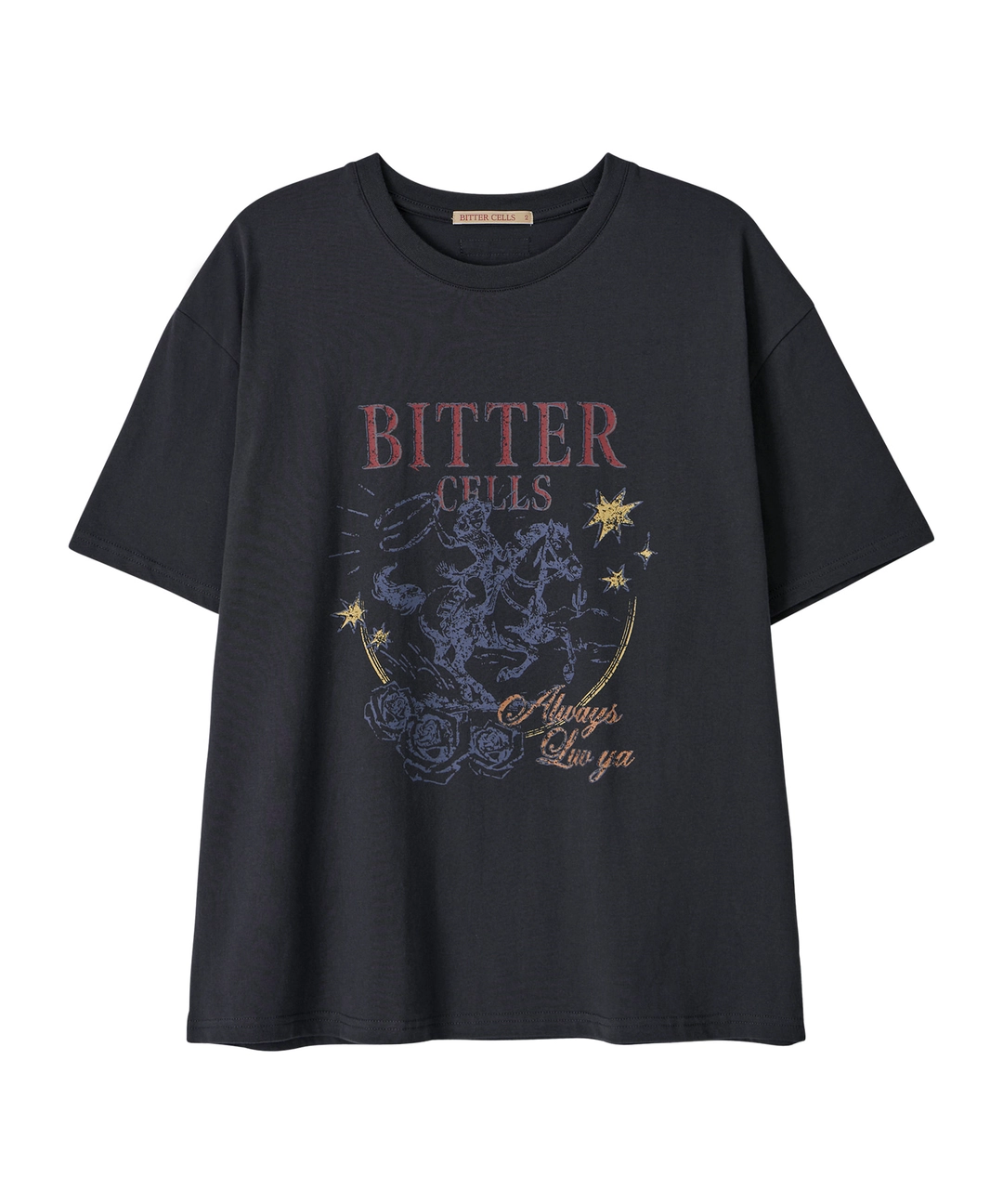 비터셀즈 Timber Rose Tee-Charcoal 상품 이미지 1