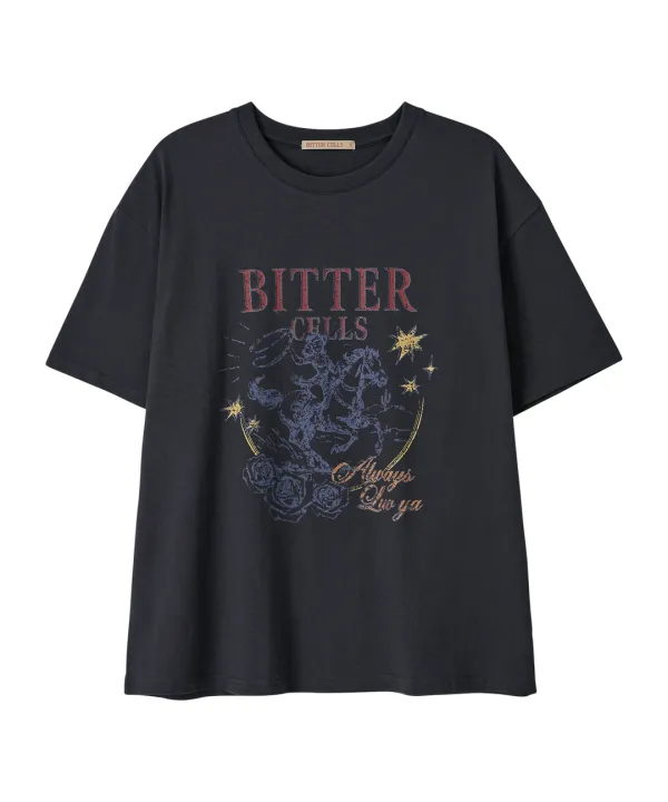 Timber Rose Tee-Charcoal
