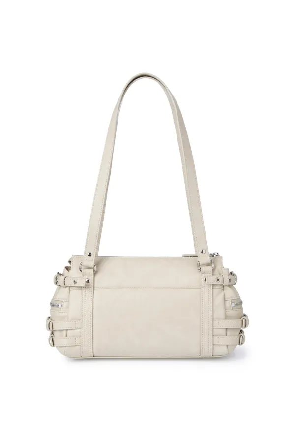 BELTED POCKET MINI SHOULDER BAG IN BEIGE