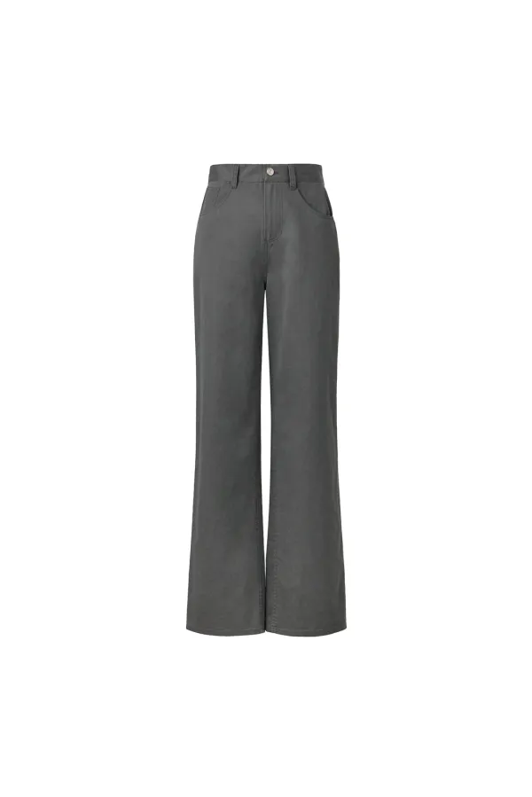 VINTAGE WASHED COTTON PANTS [GREY]
