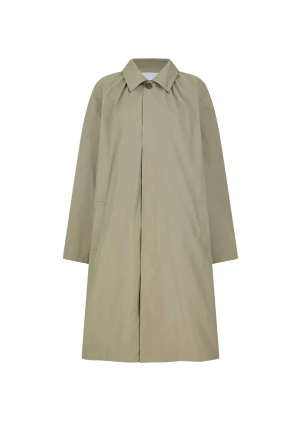 [S size 예약주문] Cotton nylon shirring coat, Khaki