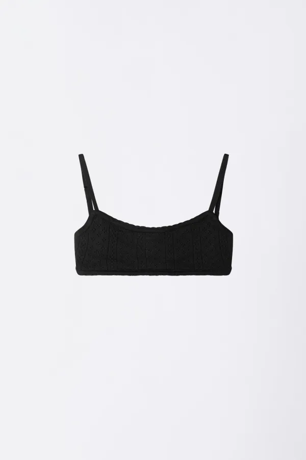 Eyelet Knit Bustier Black
