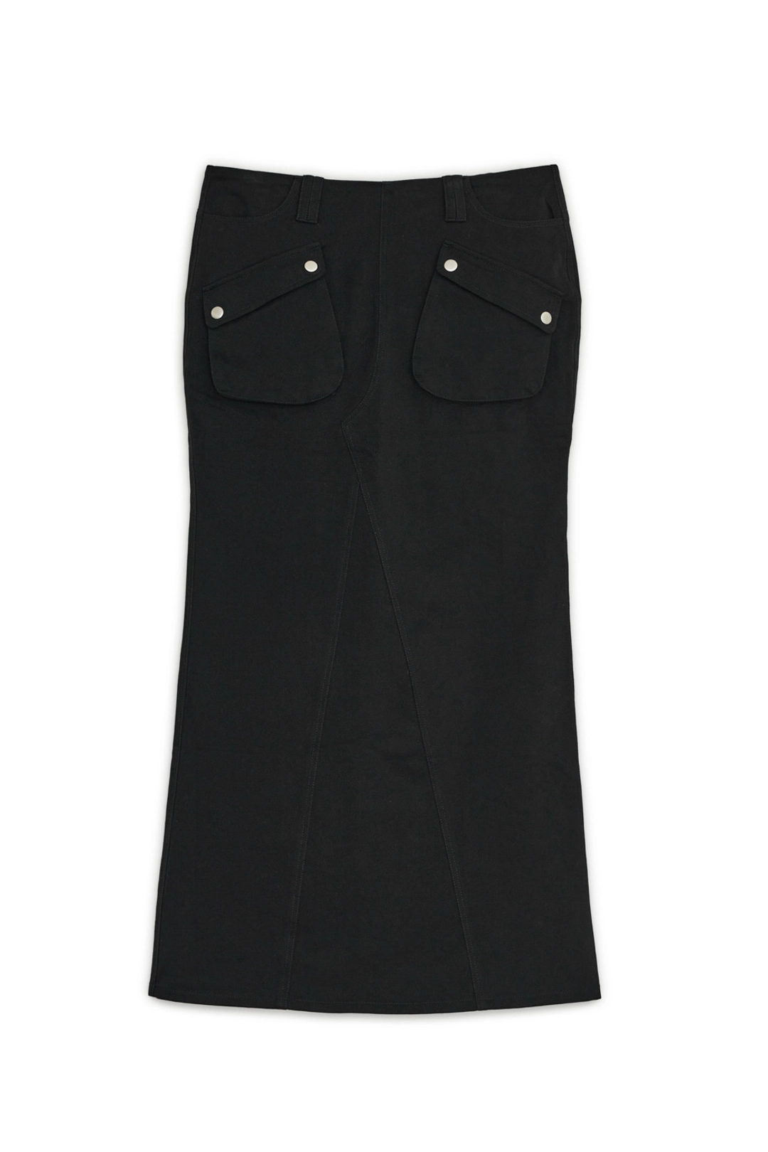 썬번프로젝트 DOUBLE POCKET COTTON MAXI SKIRT, BLACK 상품 이미지 1