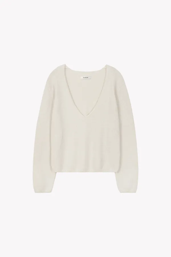 Noian Deep V neck Knit (Cream)