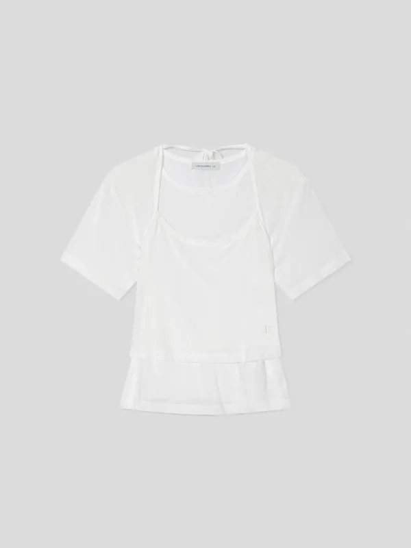 Layered Short Sleeve T-Shirt_Off White