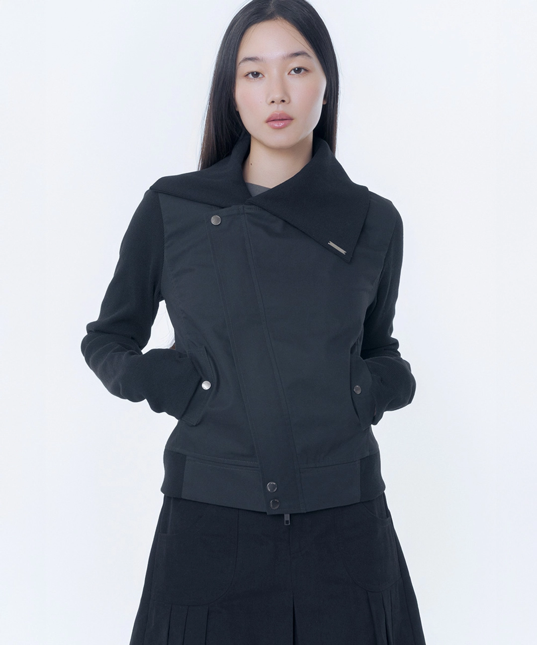 미세키서울 Slash ribbed jacket BLACK 상품 이미지 2
