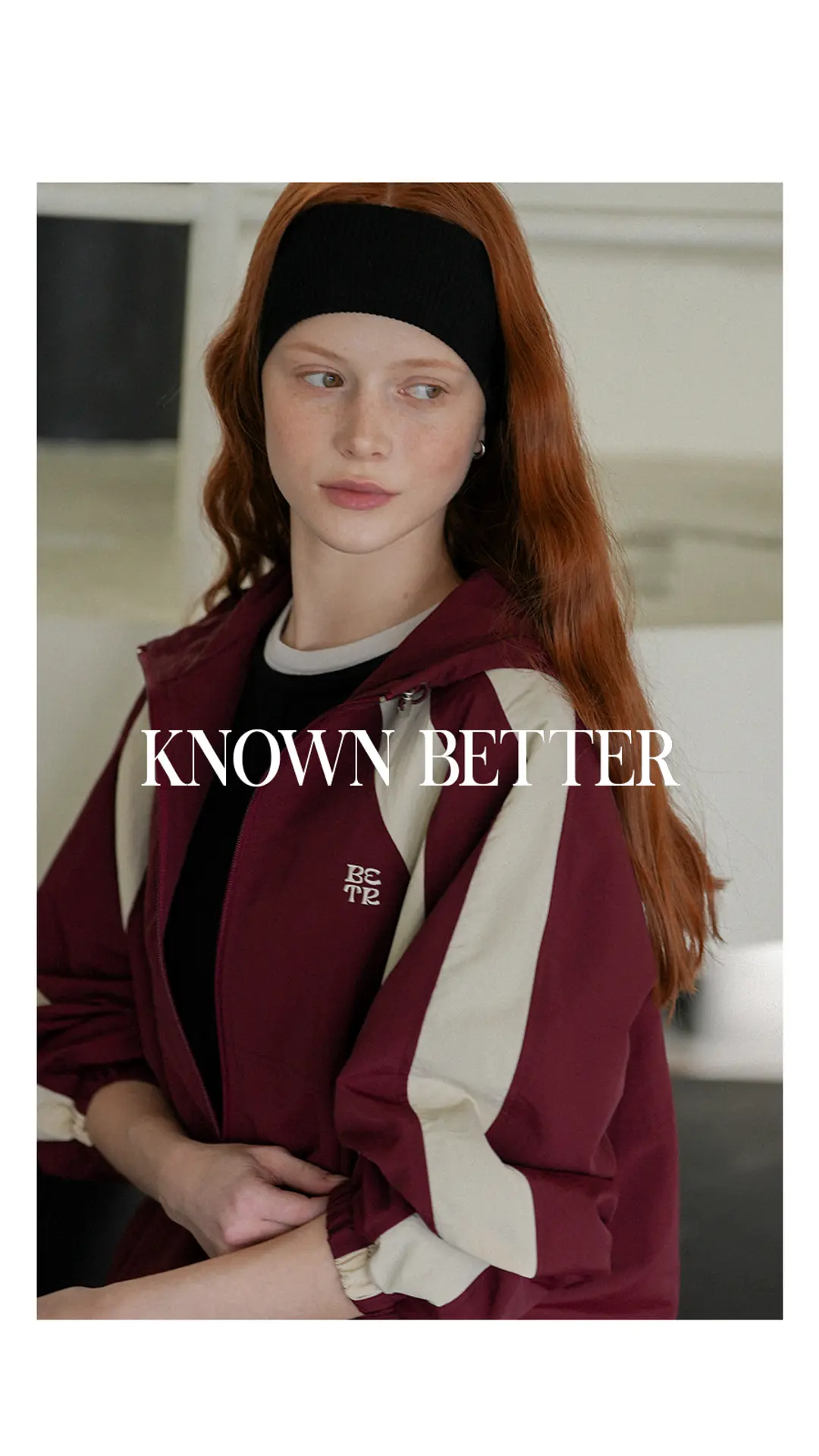 노운베러 Coloring raglan wind hood jumper_Wine 상품 이미지 2