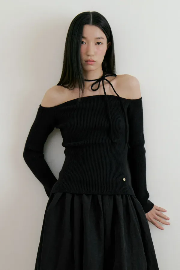 Wool Upper Strap knit (black)