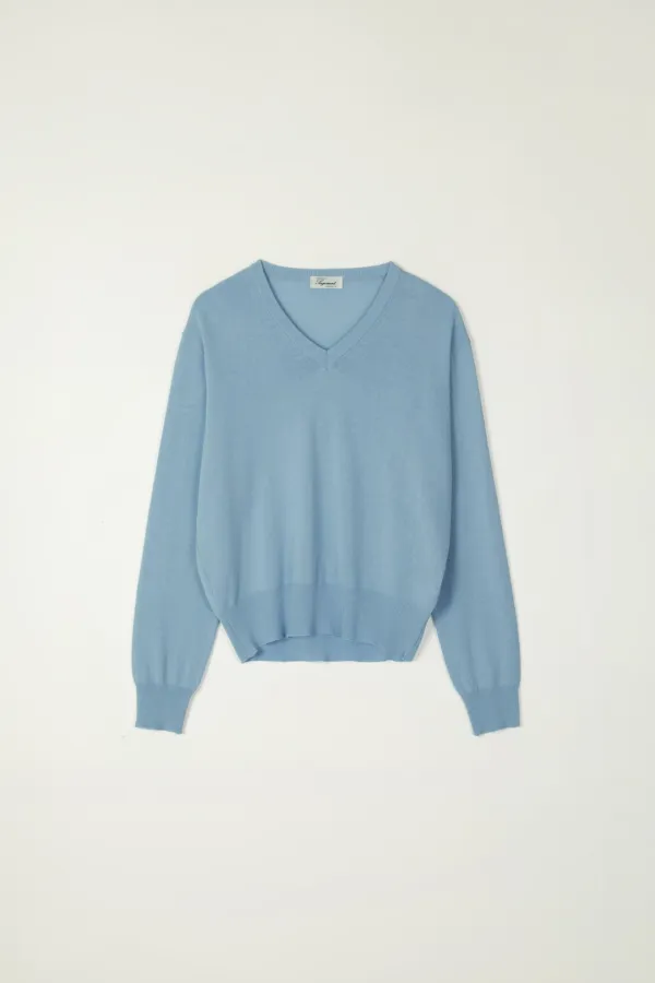 BIAN V NECK KNIT_SKYBLUE